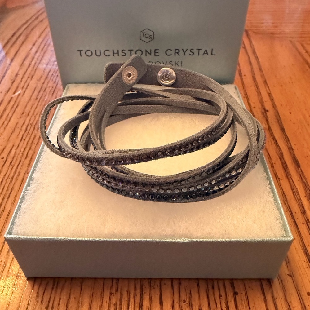 Touchstone Crystal Blue Faceted  wrap bracelet